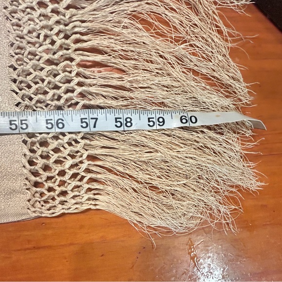 Vintage 1950s Italian made Bohemian ivory cream lightweight wool large wrap - Picture 14 of 15